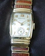 Forties Vintage Hamilton with leather inset bracelet